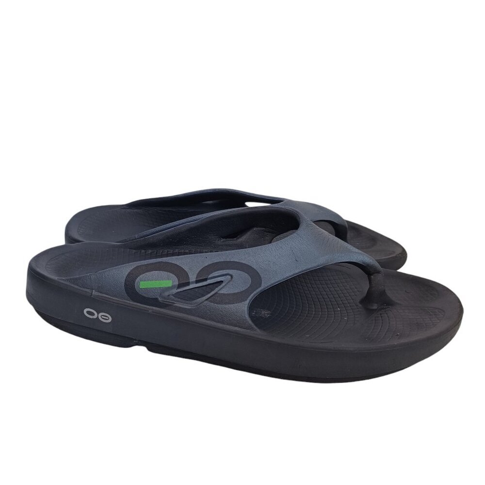 OOFOS Thong Style‎ Sandals Comfort Flip Flops Gray Black Womens 11 or Mens 9